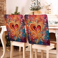 Detail of colorful abstract heart mandala chair covers in a festive home setting - 49*58cm / Mandala Style Heart (YTCDR03-8)