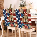 Easter chair covers featuring festive striped rabbit and American flag patterns - 1 Piece / Star Spangled Bunny Basket (TYTDR108-1)