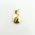 Pendente ovale placcato oro con zirconi cubici a forma di S e gancio per collana - Ovale Placcato Oro 1.4*1cm (NAD12-8)