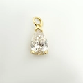 Ciondolo a goccia in zirconia cubica placcato oro 18k per creazione di gioielli - Goccia d'Acqua Placcato Oro 1.5*0.8cm (NAE01-7)