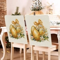Détail de housses de chaise avec imprimé œufs de Pâques et marguerites sur chaise - Style Rétro Marguerite et Oeuf (TYTDR114-4)
