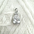 Ciondolo a goccia in zirconia argento per creazione di gioielli e collane - Goccia d'Acqua Placcato Argento 1.5*0.8cm (NAE01-8)