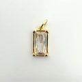 Pendente rettangolare in zircone placcato oro 18k per creazione gioielli fai da te - Rettangolo Placcato Oro 1.6*0.8cm (NAF03-9)
