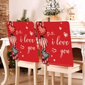 Dettaglio dei coprisedia rossi di San Valentino con cuori e testo p.s. i love you - 49*58cm / Stile Rosso PS I Love You (YTCRD26-2)