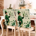 Gros plan de housses de chaise St Patrick avec imprimés Leprechaun et Luck - Style Lutin (TYTDR120-4) / 49*58cm