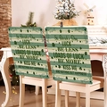 Lot de 2 housses de chaise Saint-Patrick avec trèfle vert et rayures sur toile de jute - Style Trèfle et Slogan (TYTDR120-2) / 49*58cm