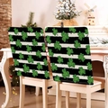 St. Patrick's Day Stuhlbezüge mit grünen Kleeblättern und schwarz-weißen Streifen - 49*58cm / Schwarz-Weiß Gestreifter Kleeblatt-Stil (TYTDR124--1)