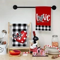 Valentine’s Day microfiber kitchen towels with Love heart print and black white plaid patterns - 40*60cm / MJBT152-6