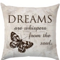 Vintage pillow cover with butterfly print and soul dreams quote on marble texture - 45*45cm Short Plush Single Sided Without Core / Dreams Butterfly Style (CDR422-2)