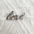 Silver love letter charm with inlaid crystals and polished finish for DIY jewelry - 2.7*1.3cm Love Letter Style (NAB06-9)