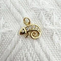 Exquisiter 18K vergoldeter Chamäleon-Anhänger mit funkelndem Zirkonia-Kristallbesatz - 1.6*1.4cm Chamäleon-Stil (NAA12-6)