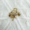 Exquisiter goldener Augenanhänger mit weißen Zirkonia und vielfältigen Anhängern - 2*1.7cm Böser Blick Stil (NAB02-2)