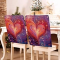 Coprisedie con cuori colorati astratti in tessuto di poliestere intrecciato - 49*58cm / Texture Cuore Colorata (YTCDR03-3)