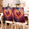 Abstract heart print dining chair cover with colorful artistic design for home decor - 49*58cm / Colorful Spiral Heart (YTCDR03-5)