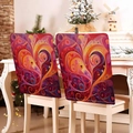Abstract heart pattern elastic chair covers for Valentine's Day in a cozy home setting - 49*58cm / Heart Swirl Pattern (YTCDR03-6)