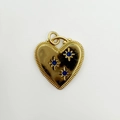 Goldenes Herzanhänger mit blauen Zirkonia und Sternfassung für DIY-Schmuckzubehör - Blauer Stern Herzstil (NT03-7)