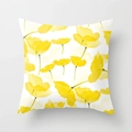 Square pillowcase featuring vibrant yellow watercolor floral pattern on a white base - 18x18 Inch / Bright Yellow Watercolor Hand-painted Floral Style (DRD12-3)