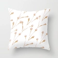 Close-up of decorative peach skin pillowcase with pink floral and gold glitter pattern - 18x18 Inch / Pale Pink Line and Gold Glitter Flower Bud Style (DRD12-6)