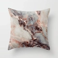 Detailed macro view of marble pattern print on square peach skin pillowcase fabric - Purple Natural Marble Style (DRD13-11)