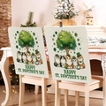 Saint Patrick's Day chair cover featuring green hats cats and clover tree design - Lucky Cats and Shamrock Tree Pattern (TYTDR119-4)