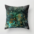 Detailansicht der grünen und blauen Marmor-Fluid-Kunsttextur auf Kissenbezug mit Goldadern - Blau-Grün-Gold Fluid Art Textur(DRD31-5)