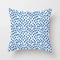 Abstraktes blaues Dekokissen mit geometrischem Aquarelldruck aus weichem Pfirsichhautstoff - 45x45cm / Blaues Aquarell Geometrisch (DRD29-4)