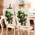 Housses de chaise Saint-Patrick avec motif vache des Highlands et trèfles festifs - Style Vache des Highlands avec Haut-de-Forme et Trèfle (TYTDR117-4)