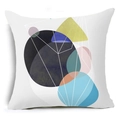 Detailed view of the geometric abstract pattern and fabric texture of the Nordic pillow cover - Colorful Abstract Geometry (DRD40-5)