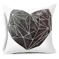 Dettaglio del tessuto pelle di pesca bianco con motivo a cuore geometrico moderno - Cuore Geometrico Grigio Bianco (DRD40-4)
