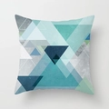 Dettaglio ravvicinato che mostra motivi a triangoli geometrici e texture sulla fodera - Triangoli Ottanio Blu Marino Grigio (DRD40-2)