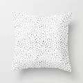 Moderner weißer Kissenbezug mit handgezeichnetem schwarzen Punktmuster für Sofa-Deko - 45x45 cm / Polka-Dot-Druckmuster (DRD11-5)
