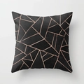 Moderner schwarzer Kissenbezug mit roségoldenen geometrischen Linien und Pfirsichhaut-Textur - 45x45 cm / Roségold Geometrische Linien (DRD11-6)