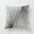 Modern abstract geometric pillowcase with black and white artistic pencil sketch patterns - Radial Linear Texture (DRD11-4)