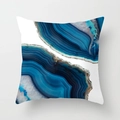Quadratisches Dekokissen mit blauem Achat-Mineralmuster in modernem Kunststil - 45x45cm / Dunkelblaue Achattextur (DRD29-1)