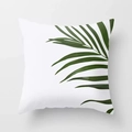 White polyester pillowcase featuring deep green tropical palm leaf print design - Dark Green Tropical Leaf (DRD9-5) / 18x18 Inch