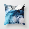 Abstract blue fluid art throw pillow in square shape for modern living room decor - 45x45cm / Dark Blue Abstract Fluid (DRD29-5)