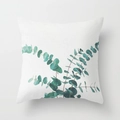 Polyester square pillowcase featuring a fresh eucalyptus plant pattern on white background - Fresh Eucalyptus (DRD9-10) / 18x18 Inch