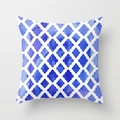Blue watercolor geometric pattern decorative throw pillow on white peach skin fabric - 45x45cm / Blue Watercolor Texture (DRD29-10)