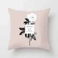Fodera per cuscino geometrico rosa con motivo floreale di peonia e frase d'arte - 45x45 cm / Design di Poesia Floreale (DRD60-4)