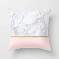 Federa per cuscino in marmo rosa e bianco con riga dorata per il divano - Stile Patchwork Rosa A Tre Stadi (DRD13-4)