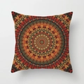 Federa per cuscino mandala boho con motivo geometrico per divano in rosso e arancione - Mandala Rosso Brillante (DRD53-2)