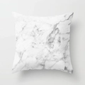 Federa quadrata con motivo marmorizzato bianco e nero su morbido tessuto scamosciato - Stile Texture Marmo Grigio Bianco (DRD13-2)