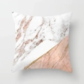 Pink and white marble pattern square pillowcase with elegant rose gold texture - Diagonal Marble Style (DRD13-8)