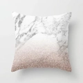 Modern marble texture and rose gold glitter splicing square peach skin pillow cover - Rose Gold Glitter Patchwork Style (DRD13-9)