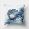 Square peach skin pillowcase featuring abstract blue and purple marble fluid pattern - Blue Abstract Fluid Style (DRD13-13)