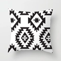 Funda de cojín nórdica con patrones geométricos simétricos en blanco y negro - 45x45 cm / Patrón Simétrico Bohemio (DRD27-4)