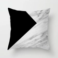 Modern Nordic square cushion cover with black and white marble geometric pattern - 18x18 Inch / Geometric Marble Texture (DRD27-7)