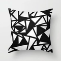 Nordic minimalist black and white geometric triangle pattern peach skin pillow cover - 18x18 Inch / Minimalist Triangle Patchwork (DRD27-10)