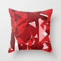 Quadratisches Sofakissen mit modernem abstraktem geometrischem Muster in Rot und Weiß - 45x45 cm / Geometrische Fragmente (DRD51-1)