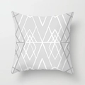 Nordic geometric throw pillow in light grey and white peach skin fabric with triangle patterns - 18x18 Inch / Nordic Linear Rhombus (DRD27-13)